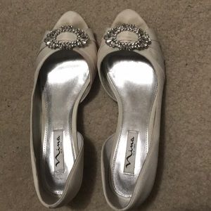 Nina wedding 1” wedges, worn once